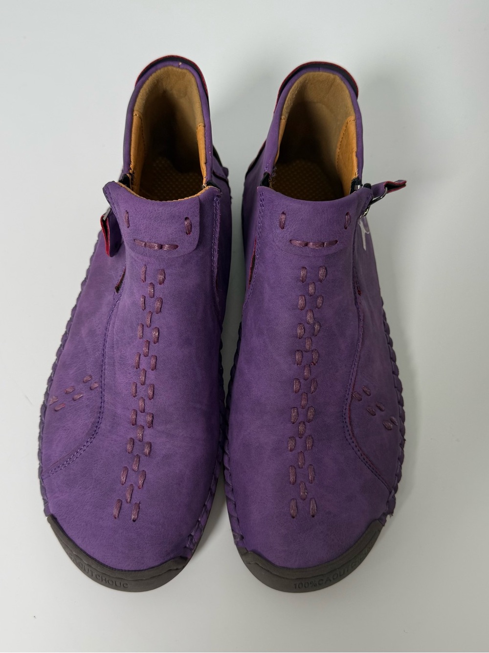 Geaino Womens Purple Suede Ankle Boots Casual Walking Shoes Size EU 41 US 9.5